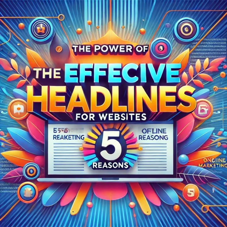 DALL·E 2024 10 26 16.29.33 A vibrant and engaging social media post image showcasing the theme of The Power of Effective Headlines for Websites. The main visual elements inclu