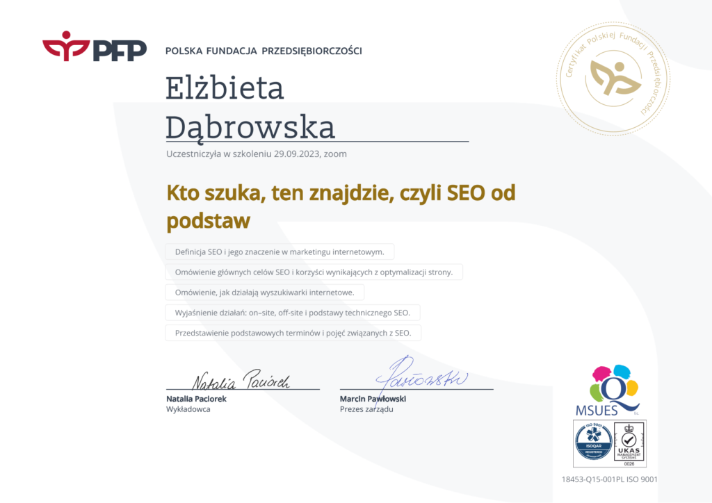 O mnie 9 seo od podstaw 1